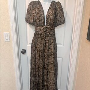 NWT Anthropologie Leopard Katerina Print Maxi Dress